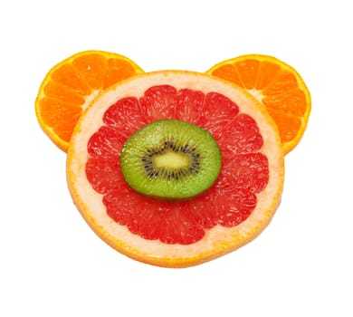 Isolated Kiwi and Grapefruit 