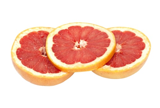 Ripe grapefruit on a white background 