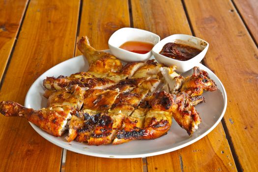 Grilled chicken on plate