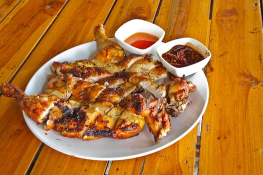 Grilled chicken on plate