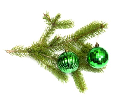 two christmas toys on white background 