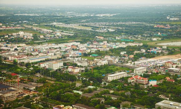 Suburbs - the bird's-eye view - summer day