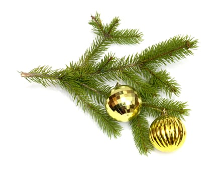 two christmas toys on white background 