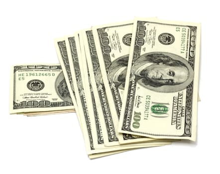stack of money isolated on white 