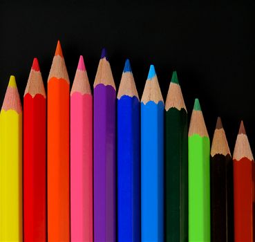 Colored Pencils in a Row