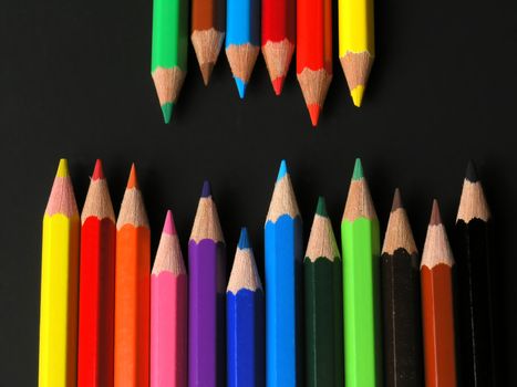 Colored Pencils in a Row