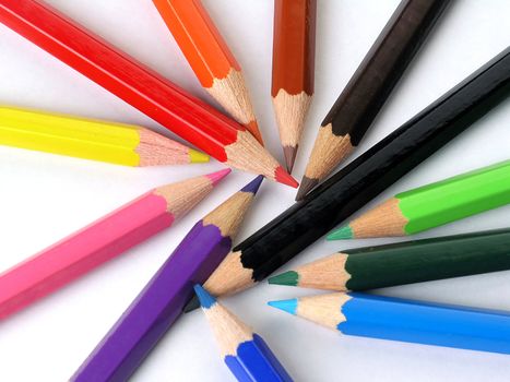 Colored Pencils in a Row