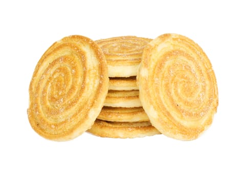 Round cracker stack, isolated 