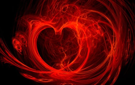 illustration of a red fire heart