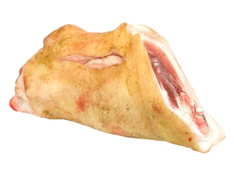 raw pork (leg) isolated on white background 