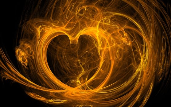 illustration of a fire heart