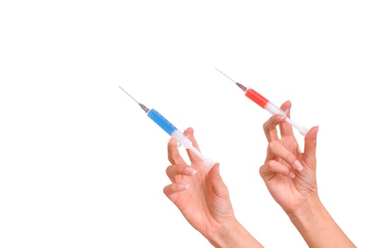 two syringes for making injections