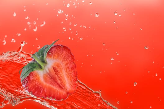 sweet strawberry in the water