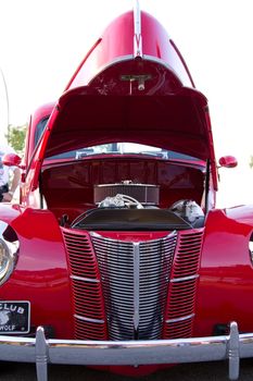 Front end view of a classic collector's car