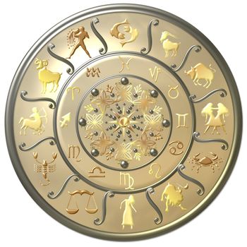 Pearl Zodiac Disc with Signs and Symbols