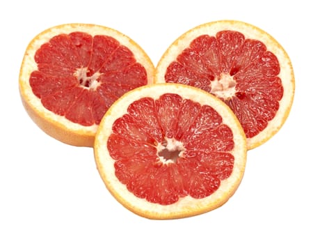 Ripe grapefruit on a white background 