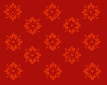 illustration of a red wallpaper design with ornaments