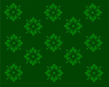 illustration of a green wallpaper design with flowers