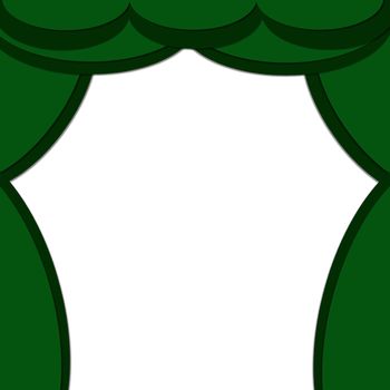 Illustration of a green Stage curtain