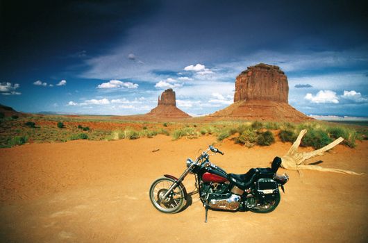 wild thing with a chopper in the monument valley