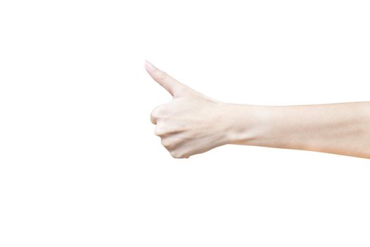 hands showing thumbs scan sign against white background