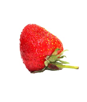 A red strawberry, isolated on a white background. 