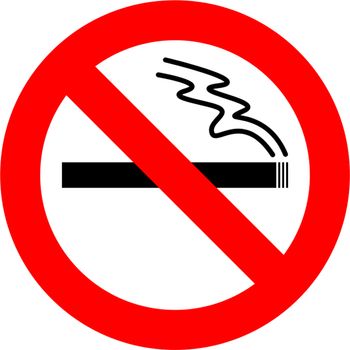 Smoking forbidden sign isolated over white background