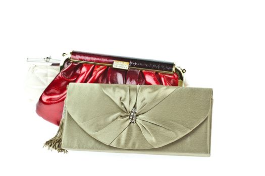 The women clutch bag isolated on white background