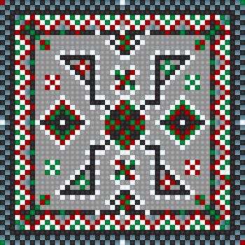 Traditional carpet, rug or mosaic design. Editable background.