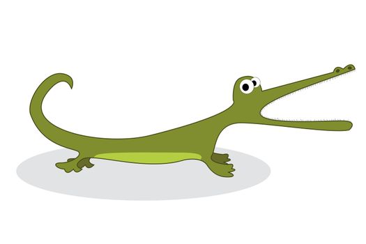 Clip art crocodile, isolated object over white background
