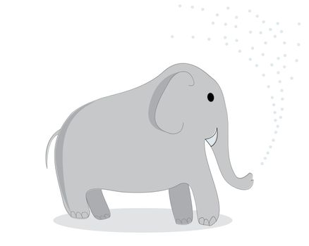 Clip art elephant, isolated object over white background