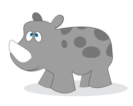 clip art rhino, isolated object over white background