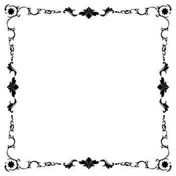 art nouveau black and white floral frame