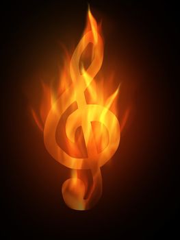 The hot burning contour of a clef