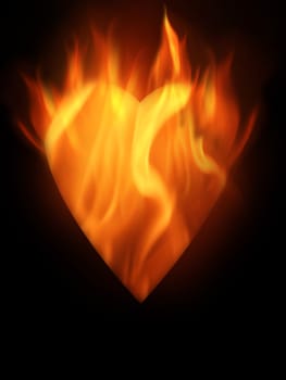 The hot burning contour of a heart