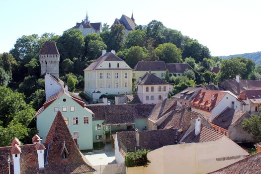 Church of Sighisoara, Transylvania in the summer