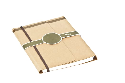 Isolated brown note book diary