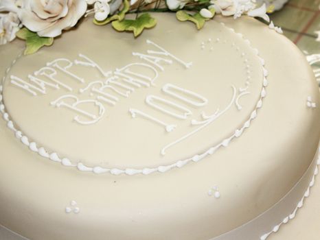 Birthday cake celebrating 100th Birthday