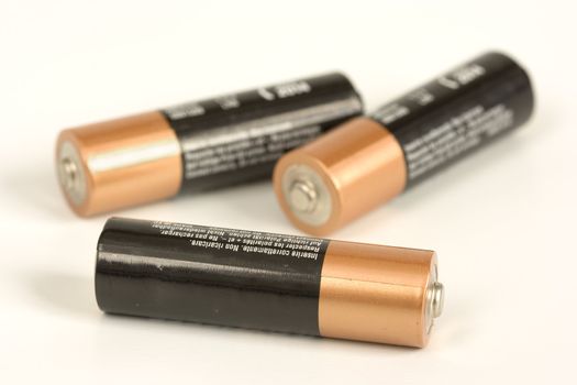 image of some alkaline batteries isolated in a white background