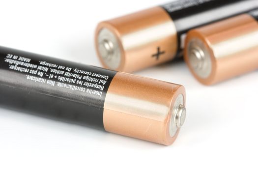 image of some alkaline batteries isolated in a white background