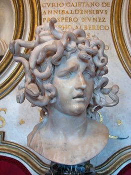 The head of Medusa in the Capitoline Musuem in Rome by Bernini.
