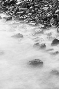 Calm image of the rocks in the sea shore