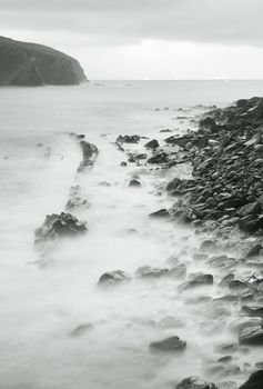 Calm image of the rocks in the sea shore