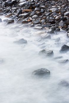 Calm image of the rocks in the sea shore