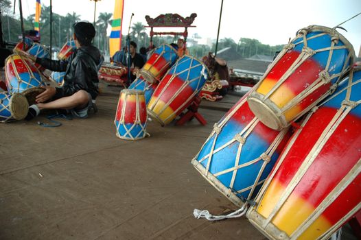traditional percussion drum from bandung, west java-indonesia