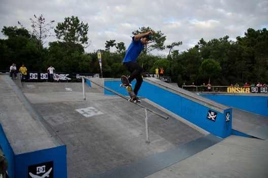 ILHAVO, PORTUGAL - SEPTEMBER 03: Renato Aires during the 2nd Stage of the DC Skate Challenge on September 03, 2011 in Ilhavo, Portugal.