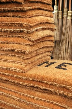traditional hand made rug from coconut tree