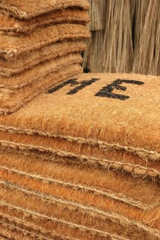 traditional hand made rug from coconut tree