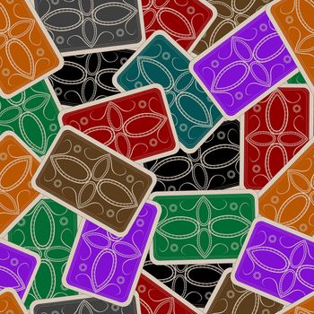playing cards deck pattern, abstract seamless texture; vector art illustration
