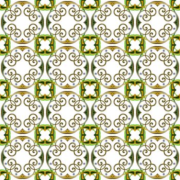 tiled seamless flowerish texture, abstract pattern; vector art illustration